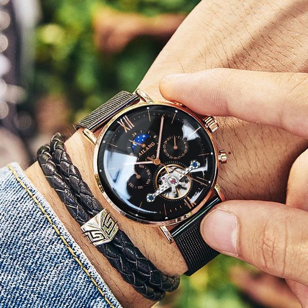 wristwatches ailang men's watches automatic hollow stainless steel mechanical tourbillon calendar waterproof luminous luxus herrenuhr 8, Slivery;brown
wristwatches ailang men's watches automatic hollow stainless steel mechanical tourbillon calendar waterproof luminous luxus herrenuhr 8, Slivery;brown