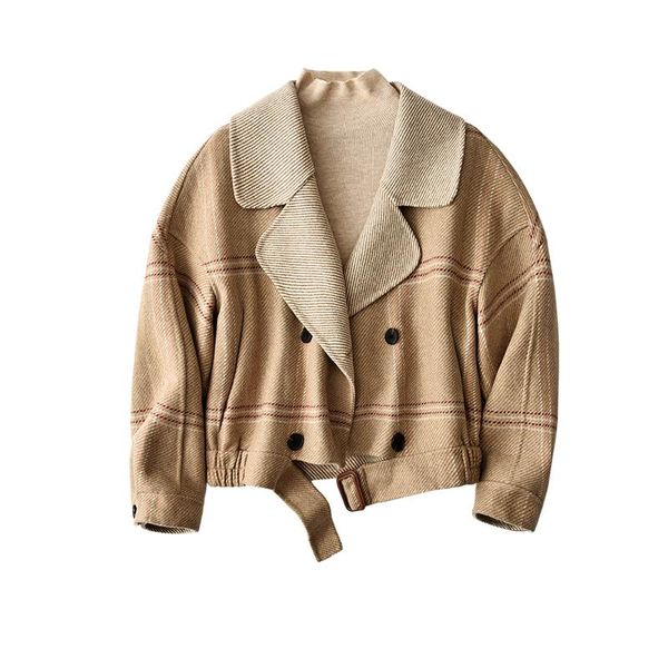 women's wool & blends shuchan abrigos mujer invierno 2021 korean coat double breasted spring/autumn high street adjustable waist turn-d, Black
women's wool & blends shuchan abrigos mujer invierno 2021 korean coat double breasted spring/autumn high street adjustable waist turn-d, Black
