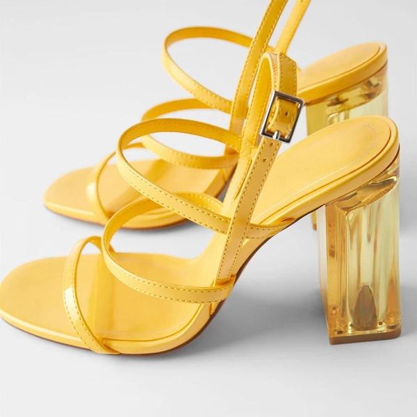 sandals brand women summer ankle strap high heels transparent heel 2021 thick shoes female open toe, Black
sandals brand women summer ankle strap high heels transparent heel 2021 thick shoes female open toe, Black