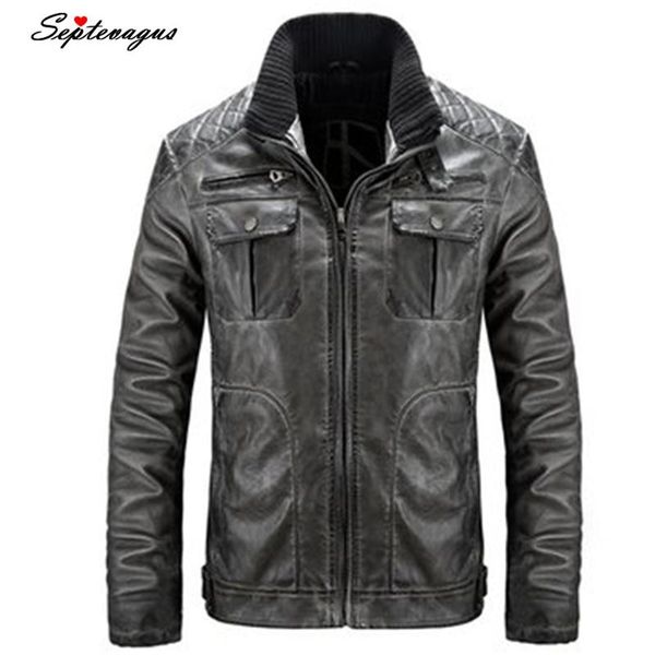 men's jackets vintage motorcycle pu leather biker jacket winter retro locomotives cool men coat autumn clothing, Black;brown
men's jackets vintage motorcycle pu leather biker jacket winter retro locomotives cool men coat autumn clothing, Black;brown