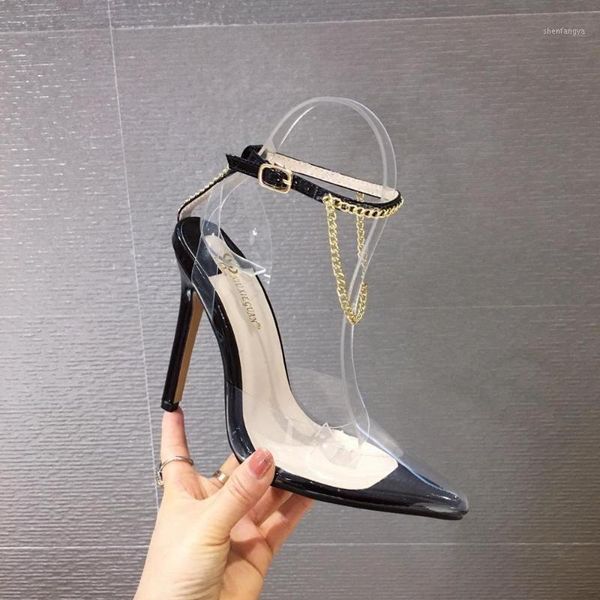 dress shoes lanlojer 2022 summer pvc transparent chain women pumps thin high heels ankle strap pointed toe ladies buckle sandals, Black
dress shoes lanlojer 2022 summer pvc transparent chain women pumps thin high heels ankle strap pointed toe ladies buckle sandals, Black