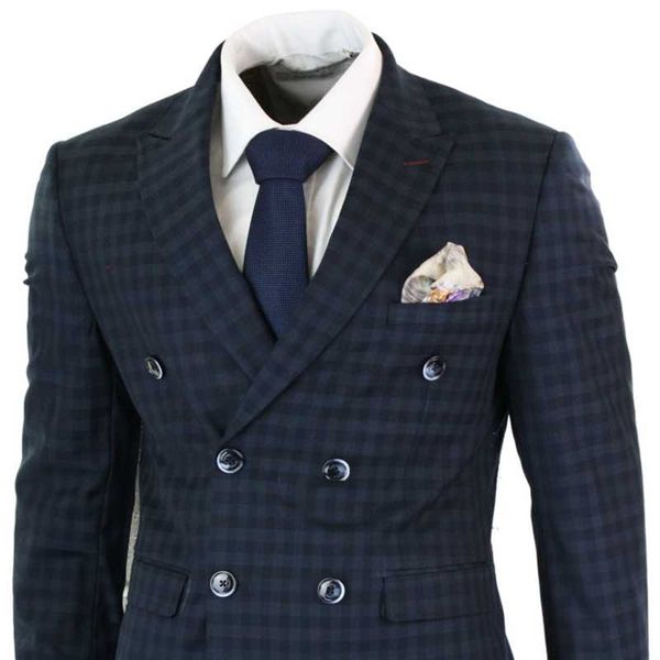 men's suits & blazers 2021 cavani mens double breasted 3 piece navy blue check costume homme classic gatsby vintage tailored fit suit, White;black
men's suits & blazers 2021 cavani mens double breasted 3 piece navy blue check costume homme classic gatsby vintage tailored fit suit, White;black