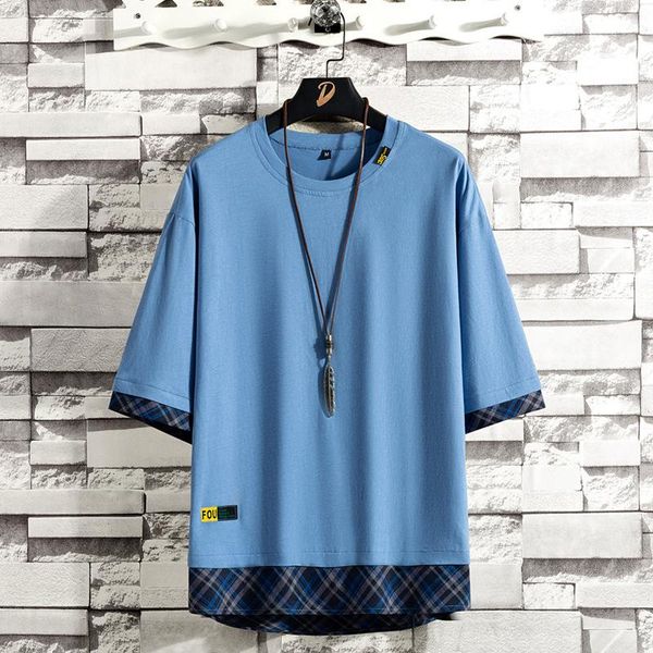 men's t-shirts 2021 summer t shirt o-neck bottoming loose casual oversized short-sleeved t-shirt fashion lattice stitching, White;black
men's t-shirts 2021 summer t shirt o-neck bottoming loose casual oversized short-sleeved t-shirt fashion lattice stitching, White;black
