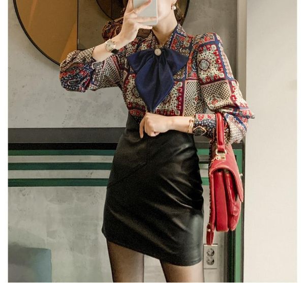 women's blouses & shirts ladies autumn spring blouse and shirt women vintage elegance print bows collar single breasted sl4751 sv2e, White
women's blouses & shirts ladies autumn spring blouse and shirt women vintage elegance print bows collar single breasted sl4751 sv2e, White