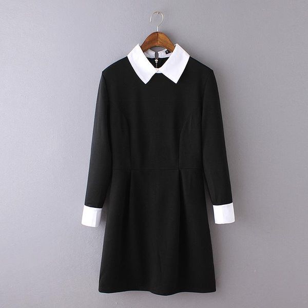 casual dresses black dress with white collar business office female ladise shool social ff1386, Black;gray
casual dresses black dress with white collar business office female ladise shool social ff1386, Black;gray