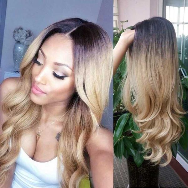 wig women's hair set gradient color medium split large wave long curl black brown
wig women's hair set gradient color medium split large wave long curl black brown