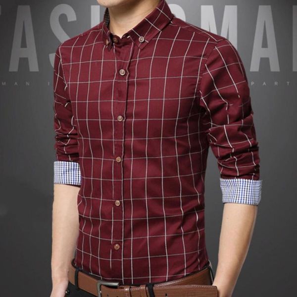 men's dress shirts single-breasted great grid skin-friendly men business shirt for dating, White;black
men's dress shirts single-breasted great grid skin-friendly men business shirt for dating, White;black