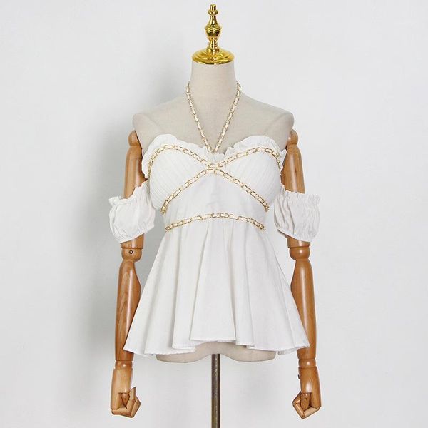 women's blouses & shirts women white halter off shoulder blouse chain backless casual
women's blouses & shirts women white halter off shoulder blouse chain backless casual