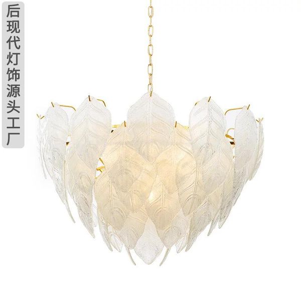 pendant lamps nordic light luxury modern living room art glass leaf lamp crystal chandelier 60cm
pendant lamps nordic light luxury modern living room art glass leaf lamp crystal chandelier 60cm