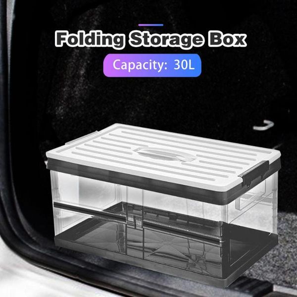car organizer 30l trunk box transparent storage bag accessories auto trucks boxs