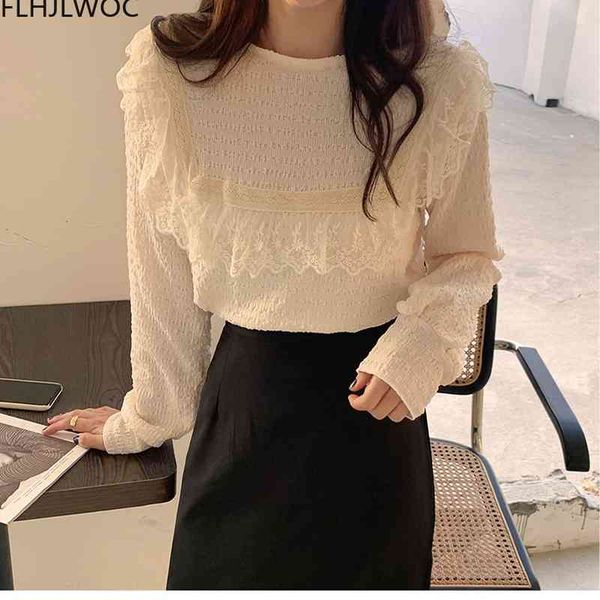 women's knits & tees s fenimine clothes korea women elegant office lady fashion basic wear ruffled lace and blouses x3li, White
women's knits & tees s fenimine clothes korea women elegant office lady fashion basic wear ruffled lace and blouses x3li, White