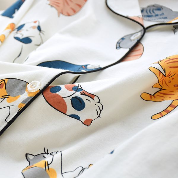 2021100% cotton pajamas for women 2021 cute cat print cartoon home clothes 2pcs set sleepwear female +pants nighties pijama suit, Black;red
2021100% cotton pajamas for women 2021 cute cat print cartoon home clothes 2pcs set sleepwear female +pants nighties pijama suit, Black;red