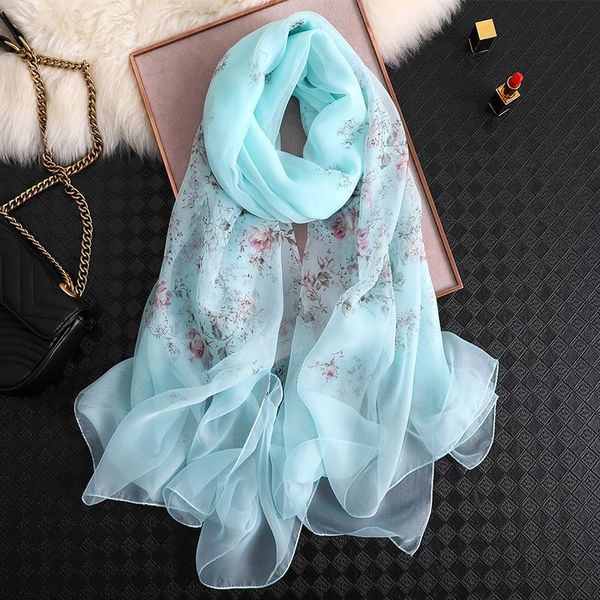 scarves literary fresh small floral silk scarf women's dual-use soft beach towel summer sunscreen shawl, Blue;gray
scarves literary fresh small floral silk scarf women's dual-use soft beach towel summer sunscreen shawl, Blue;gray