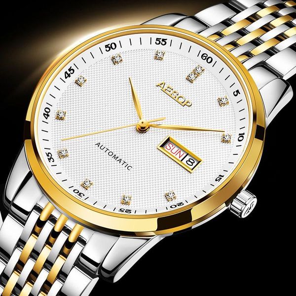 wristwatches aesop automatic watch for men sapphire mechanical waterproof wristwatch reloj hombre relogio masculino, Slivery;brown
wristwatches aesop automatic watch for men sapphire mechanical waterproof wristwatch reloj hombre relogio masculino, Slivery;brown