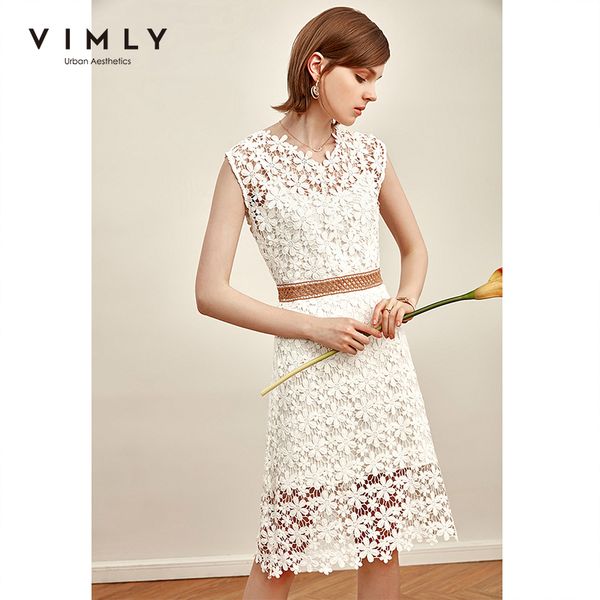 vimly 2021 summer office lady floral hollow out dresses elegant women round neck sleeveless solid female dress vestidos f1826, Black;gray
vimly 2021 summer office lady floral hollow out dresses elegant women round neck sleeveless solid female dress vestidos f1826, Black;gray