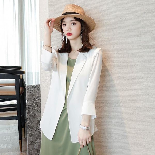 women's suits & blazers sunscreen vertical sense chiffon white suit coat thin 2021 summer leisure versatile fried street, White;black
women's suits & blazers sunscreen vertical sense chiffon white suit coat thin 2021 summer leisure versatile fried street, White;black