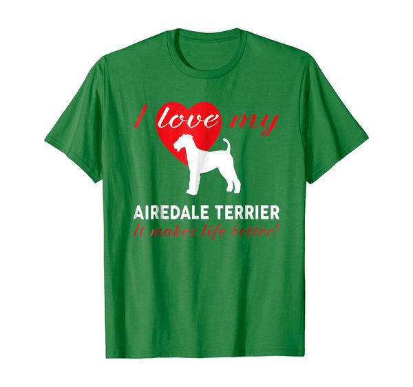 i love my airedale terrier shirt - dog lovers shirt, White;black 
i love my airedale terrier shirt - dog lovers shirt, White;black