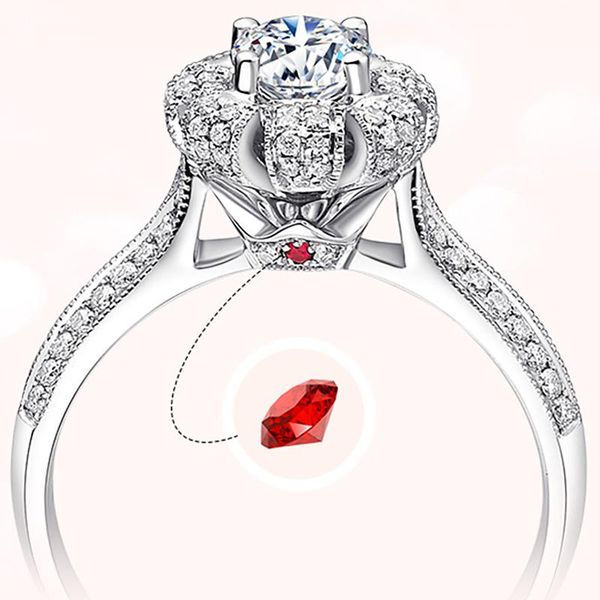au585 white gold ring women wedding anniversary engagement party ruby crown 4 claw round moissanite diamond elegant cluster rings, Golden;silver
au585 white gold ring women wedding anniversary engagement party ruby crown 4 claw round moissanite diamond elegant cluster rings, Golden;silver