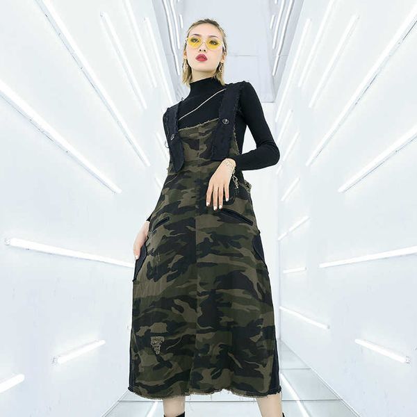 spring and summer fashion casual loose women's dress camouflage plus size hip-hop sports street style strap 210615, Black;gray
spring and summer fashion casual loose women's dress camouflage plus size hip-hop sports street style strap 210615, Black;gray