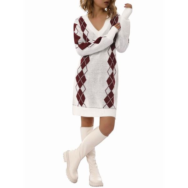 casual dresses 2021 autumn and winter fashion women color block knitted lingge dress adults argyle print v-neck long sleeve s//l, Black;gray
casual dresses 2021 autumn and winter fashion women color block knitted lingge dress adults argyle print v-neck long sleeve s//l, Black;gray