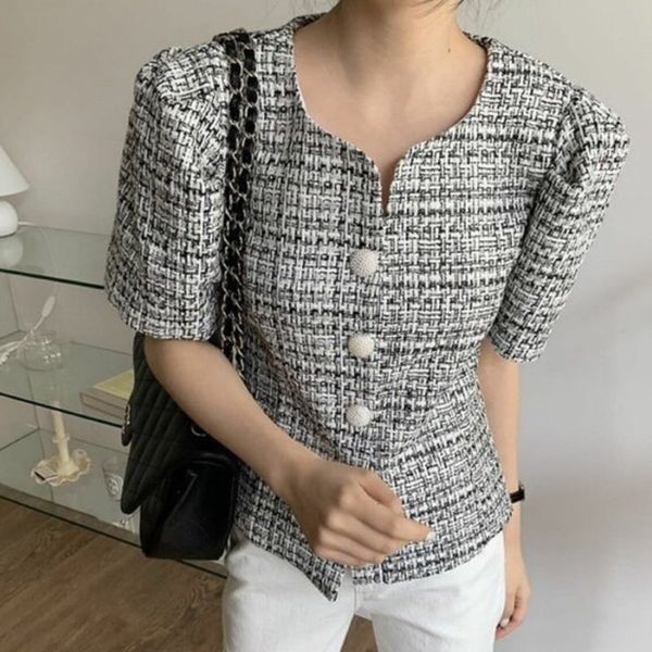 women's jackets tweed women jacket 2021 summer korean chic retro single-breasted short sleeve slim woolen coats female casual outw, Black;brown
women's jackets tweed women jacket 2021 summer korean chic retro single-breasted short sleeve slim woolen coats female casual outw, Black;brown