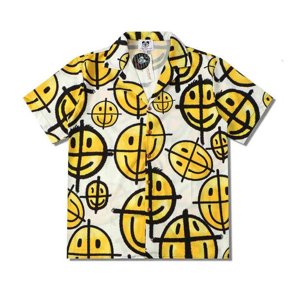 men's casual shirts smiley print complete short sleeve shirts for man and woman harajuku lapel oversize casual loose summer shirt vacat, White;black
men's casual shirts smiley print complete short sleeve shirts for man and woman harajuku lapel oversize casual loose summer shirt vacat, White;black