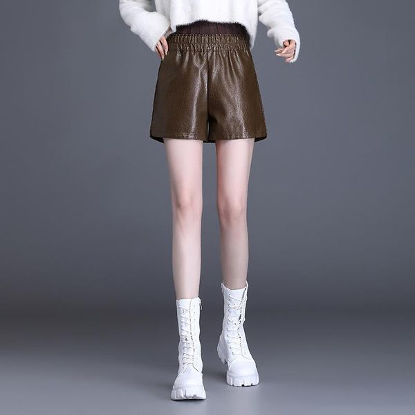 women's shorts women fashion elastic high waist pu leather autumn winter office lady elegant korean slim casual boot short pants 7797, White;black
women's shorts women fashion elastic high waist pu leather autumn winter office lady elegant korean slim casual boot short pants 7797, White;black