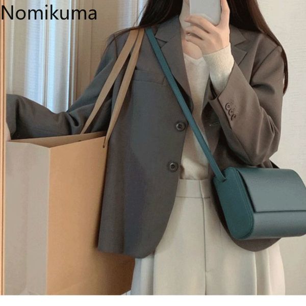 nomikuma blazer women korean loose suit jackets female single breasted long sleeve coats autumn fashion office ladies 3d406 210514, White;black
nomikuma blazer women korean loose suit jackets female single breasted long sleeve coats autumn fashion office ladies 3d406 210514, White;black