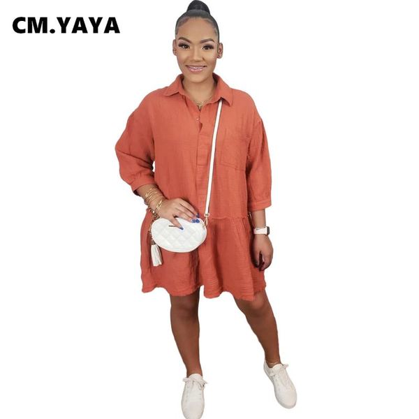 casual dresses cm.yaya women mini dress solid three quarter sleeve single breasted loose straight fashion vestidos summer outfit, Black;gray
casual dresses cm.yaya women mini dress solid three quarter sleeve single breasted loose straight fashion vestidos summer outfit, Black;gray