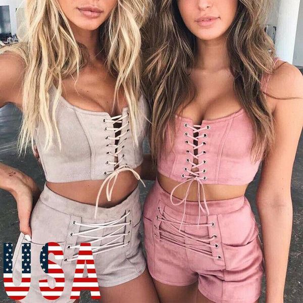 summer women ladies tracksuit crop set bandage outfits solid tank + pants shorts two piece women's tracksuits, Gray
summer women ladies tracksuit crop set bandage outfits solid tank + pants shorts two piece women's tracksuits, Gray