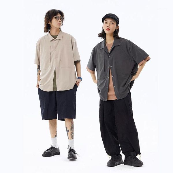 men's spring and summer clothing japan korea fashion retro casual loose solid color short sleeve shirt for men women shirts, White;black
men's spring and summer clothing japan korea fashion retro casual loose solid color short sleeve shirt for men women shirts, White;black