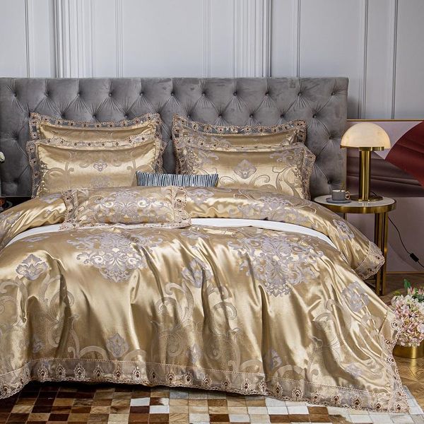 bedding sets drop wedding duvet cover set golden jacquard lace flat sheet pillowcase 4pcs european luxury king
bedding sets drop wedding duvet cover set golden jacquard lace flat sheet pillowcase 4pcs european luxury king