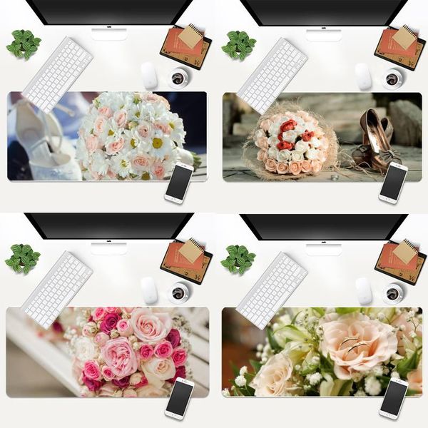 mouse pads & wrist rests wedding flower ball locking edge pad game animation xl large gamer keyboard pc desk mat takuo tablet mousepads
