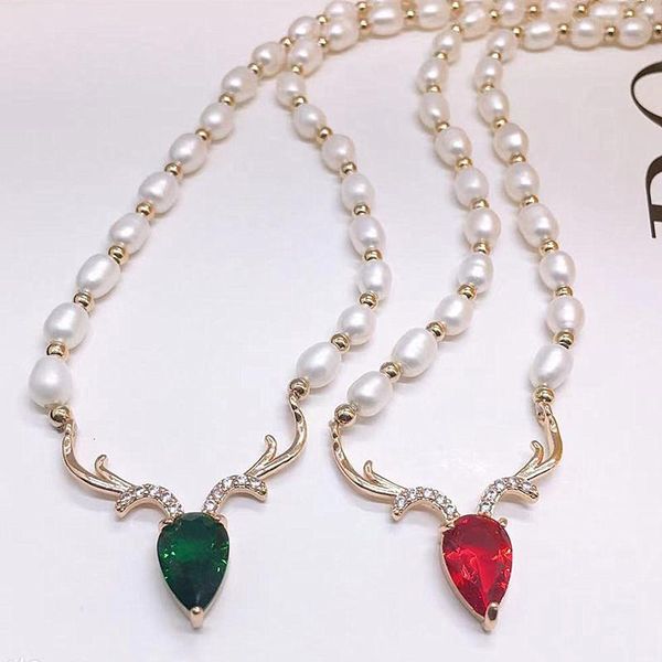 pendant necklaces fashion korean version of zircon fawn freshwater pearl necklace mother gift temperament short high-quality female, Silver
pendant necklaces fashion korean version of zircon fawn freshwater pearl necklace mother gift temperament short high-quality female, Silver