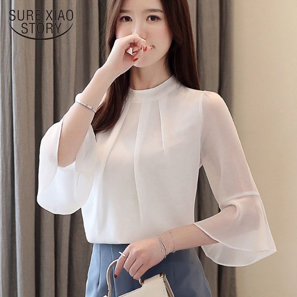 korean office lady casual loose solid flare quality shirt summer white half sleeve chiffon women blouse 4944 50 210417
korean office lady casual loose solid flare quality shirt summer white half sleeve chiffon women blouse 4944 50 210417