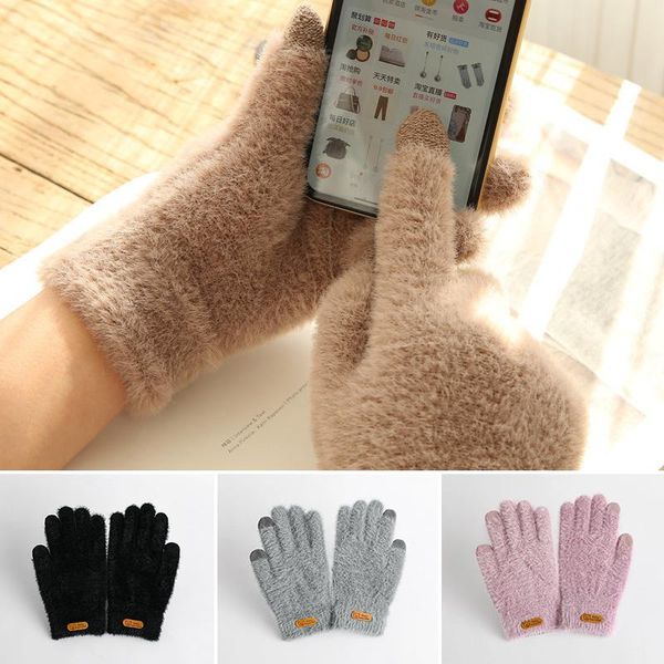 five fingers gloves touch screen imitation winter warm thick solid mittens for mobile phone women glove, Blue;gray
five fingers gloves touch screen imitation winter warm thick solid mittens for mobile phone women glove, Blue;gray
