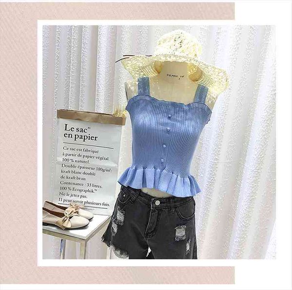 casual chic women ruffled sweet knitted tank summer fashion knitted sleeveless top, White
casual chic women ruffled sweet knitted tank summer fashion knitted sleeveless top, White
