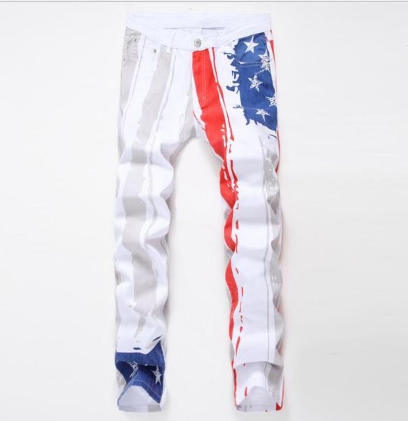 men's jeans fashion streetwear men designer us flag jean pants denim elastic slim fit hip hop trousers, Blue
men's jeans fashion streetwear men designer us flag jean pants denim elastic slim fit hip hop trousers, Blue