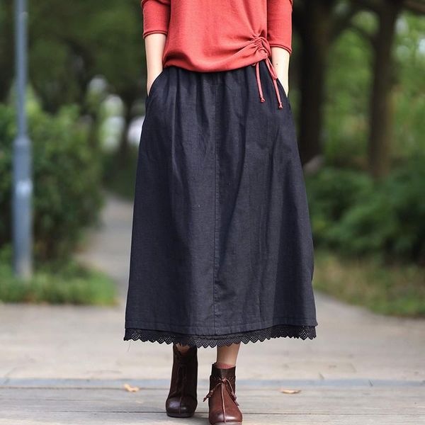 skirts spring autumn arts style women high waist a-line long skirt all-matched casual patchwork lace cotton linen m228, Black
skirts spring autumn arts style women high waist a-line long skirt all-matched casual patchwork lace cotton linen m228, Black