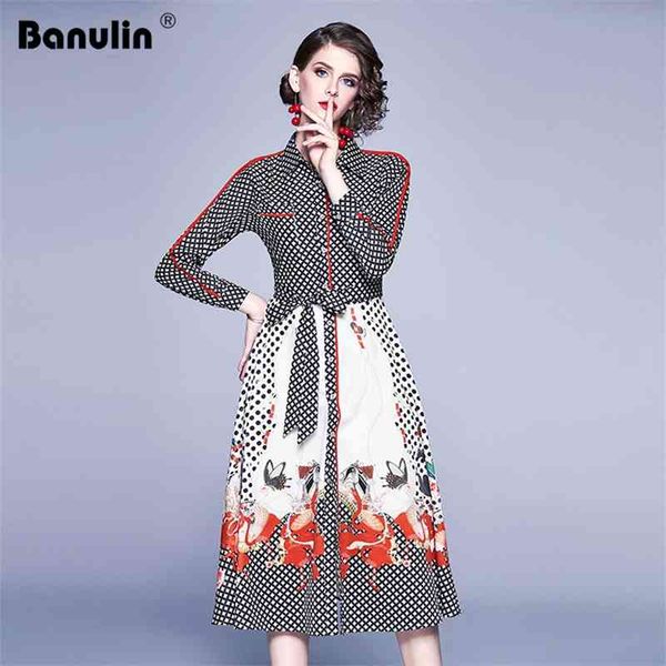 fashion designer vintage shirt dress spring long sleeve single-breasted dot floral printing bow sashes mid-calf dresses 210603, Black;gray
fashion designer vintage shirt dress spring long sleeve single-breasted dot floral printing bow sashes mid-calf dresses 210603, Black;gray