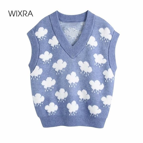 wixra womens knitted vest sweater v neck sleeveless jumpers ladies cloud print blue spring new 210419, White;black
wixra womens knitted vest sweater v neck sleeveless jumpers ladies cloud print blue spring new 210419, White;black