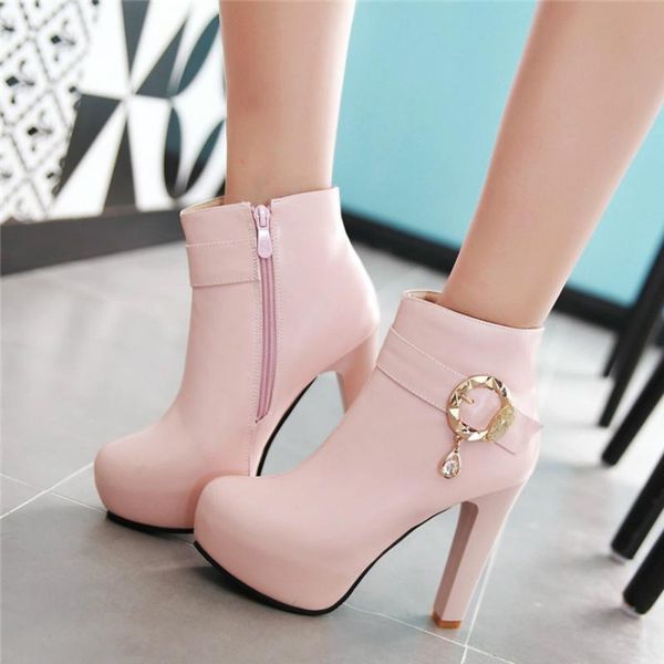 fashion white pink boots women shoes autumn winter platform high heels women's ankle for, Black
fashion white pink boots women shoes autumn winter platform high heels women's ankle for, Black
