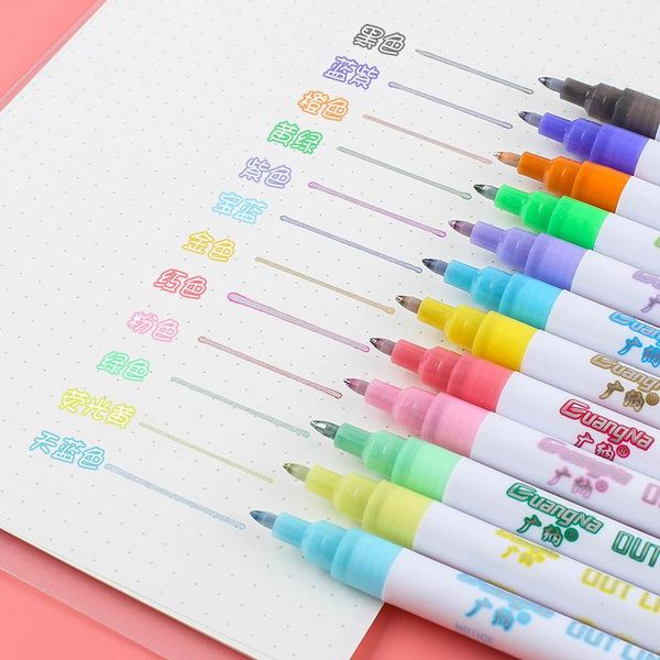 8pcs/ set metal double line highlighter creative cute girl diy multicolor drawing marker pen school supplies japanese stationery highlighter, Black;red
8pcs/ set metal double line highlighter creative cute girl diy multicolor drawing marker pen school supplies japanese stationery highlighter, Black;red