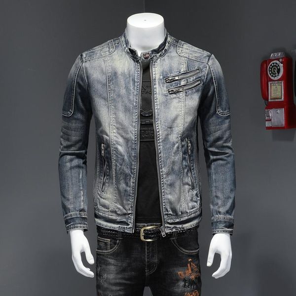 spring autumn style denim jacket for men zippers solid color coat men's jackets, Black;brown
spring autumn style denim jacket for men zippers solid color coat men's jackets, Black;brown