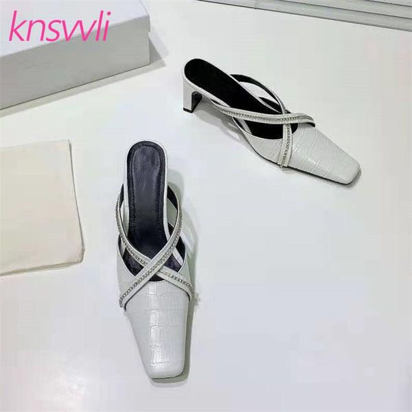 runway chunky heels women slippers square toe crocodile pattern leather mules summer shoes crystal party woman, Black
runway chunky heels women slippers square toe crocodile pattern leather mules summer shoes crystal party woman, Black