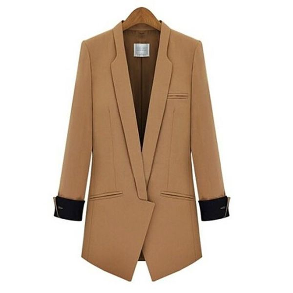 women's suits & blazers spring autumn long sleeve slim cambric cotton blends women blazer jacket black/camel, White;black
women's suits & blazers spring autumn long sleeve slim cambric cotton blends women blazer jacket black/camel, White;black