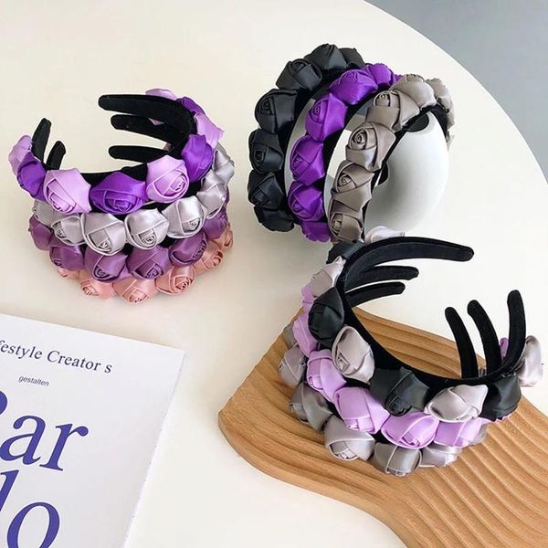 fabric rose flower headband fashion hair accessories women three-dimensional purple color matching wide-brimmed hair bands, Slivery;white
fabric rose flower headband fashion hair accessories women three-dimensional purple color matching wide-brimmed hair bands, Slivery;white