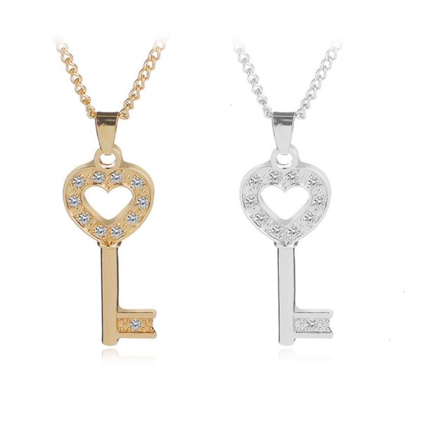 other heart-shaped necklace, clavicle chain, fashion key, korean women's love diamond pendant necklace, Silver
other heart-shaped necklace, clavicle chain, fashion key, korean women's love diamond pendant necklace, Silver