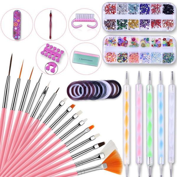 nail art kits tool set uv gel polish painting drawing brushes pen dotting kit rhinestones decoration pens striping tape stickers
nail art kits tool set uv gel polish painting drawing brushes pen dotting kit rhinestones decoration pens striping tape stickers