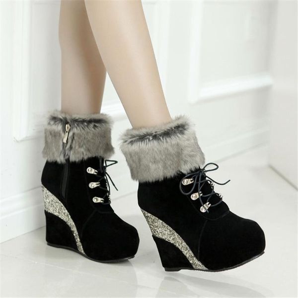 plus size 43 fashion russia winter wedges shoes ankle boots women warm platform high heels snow woman, Black
plus size 43 fashion russia winter wedges shoes ankle boots women warm platform high heels snow woman, Black